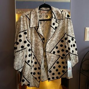 Black and white blazer